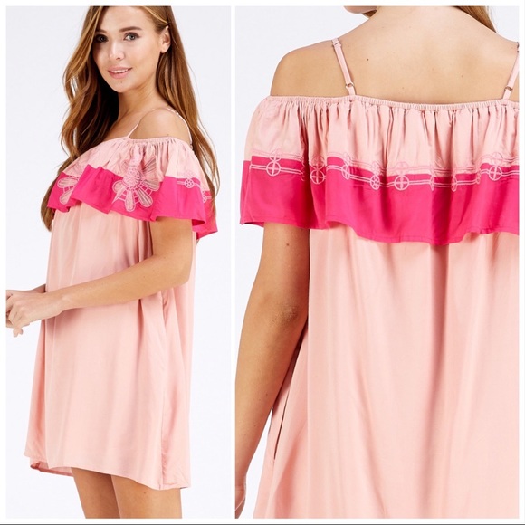 Entro Big Blush Flower Mini Dress - Picture 3 of 8